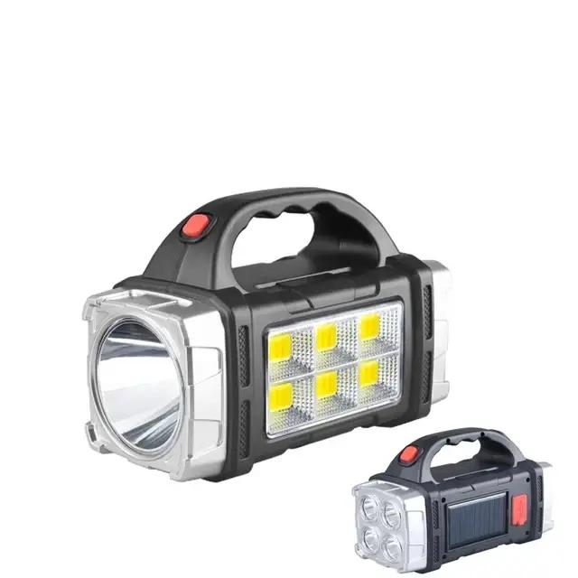Lampe de poche LED solaire rechargeable par USB avec chargeurs COB polyvalents pour camping et activités de plein air