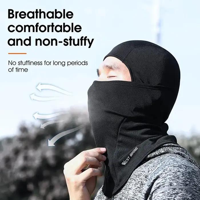 WEST BIKING-Cagoule de cyclisme en velours, écharpe de course chaude, couverture complète du visage,
