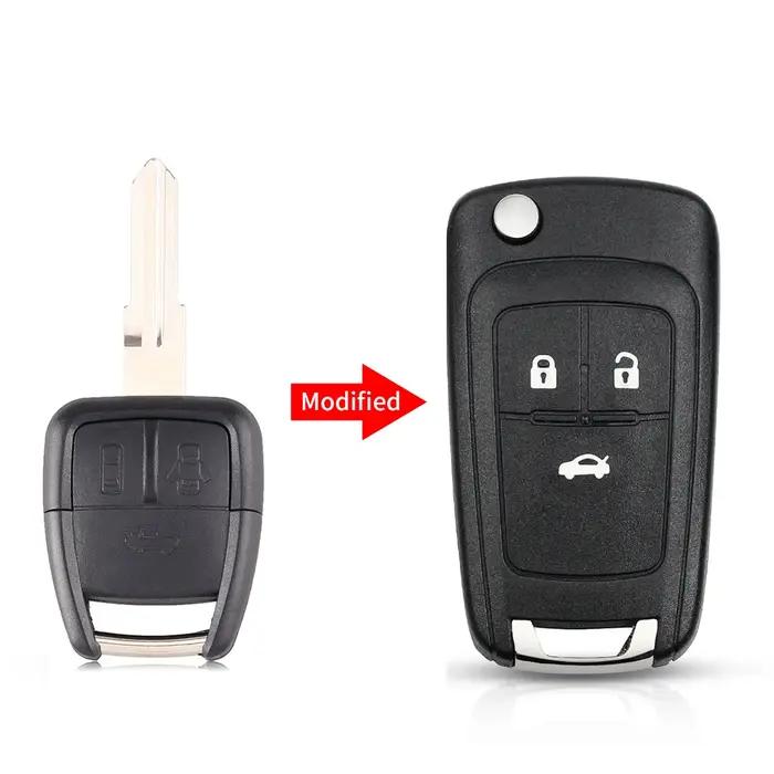 KEYYOU coque de clé à distance pour Chevrolet Cruze Aveo 2/3 boutons modifié rabat pliant étui vierge Fob voiture-style