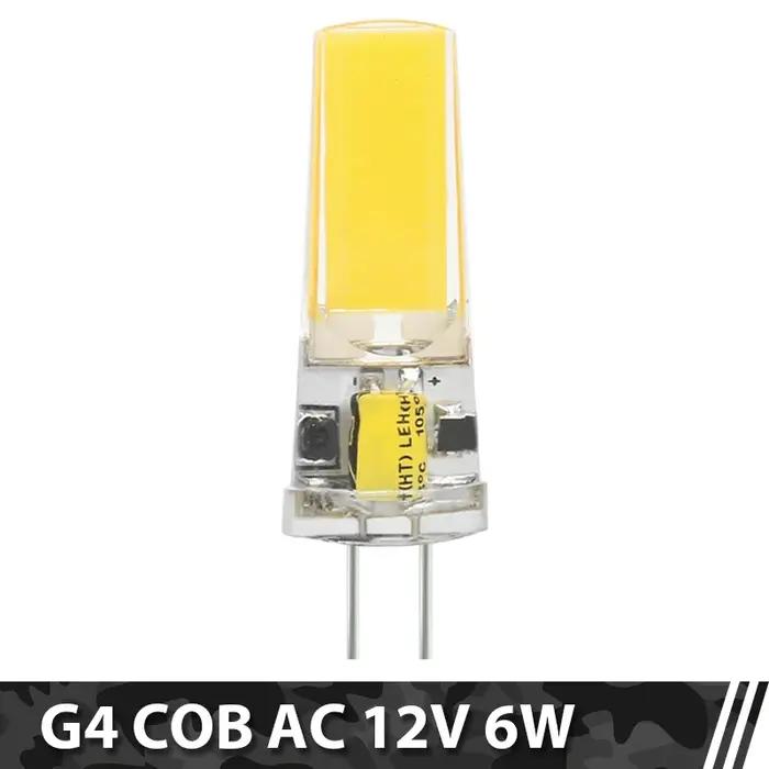 10 pcs/lot COB LED G4 AC DC 12 V 220 V 3 W 6 W ampoule variable Mini lampe à LED projecteur lustre éclairage remplacer