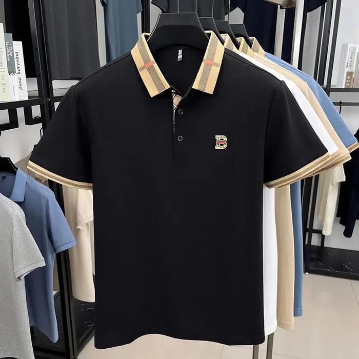 Polo à manches courtes avec logo de marque de luxe pour hommes