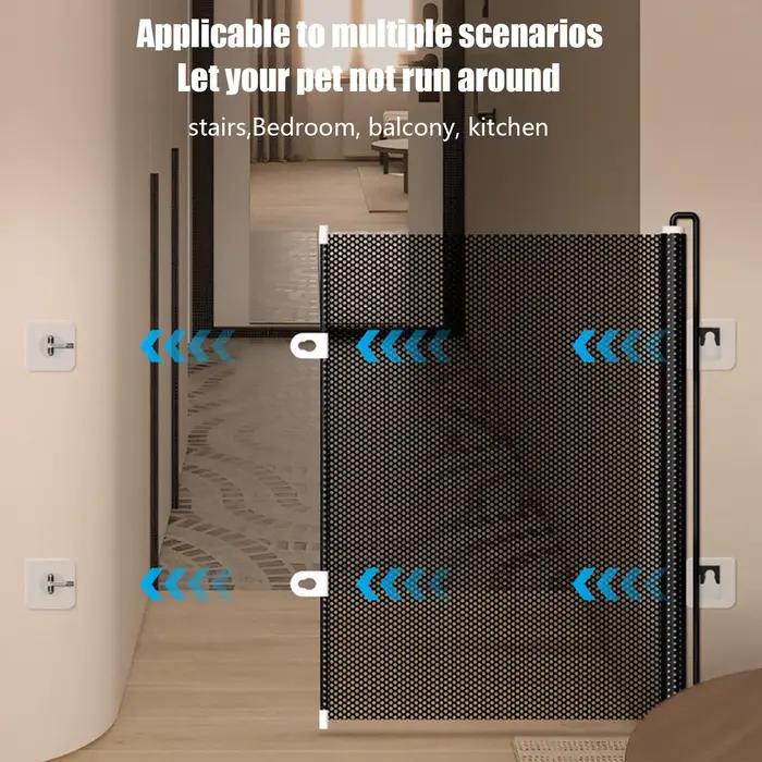 Barrière de sécurité rétractable pour bébés et animaux domestiques largeur 49 pouces sans perçage pour maison cour garage occassions spéciales