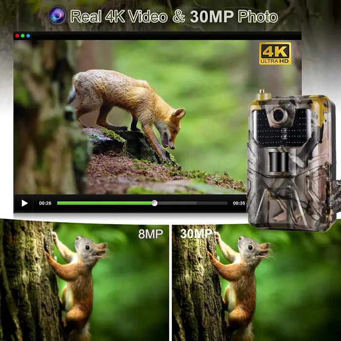 4K 30FPS Wifi caméras de chasse 940nm APP Surveillance sans fil Bluetooth contrôle Wifi900PRO 30MP faune Photo pièges enregistrement