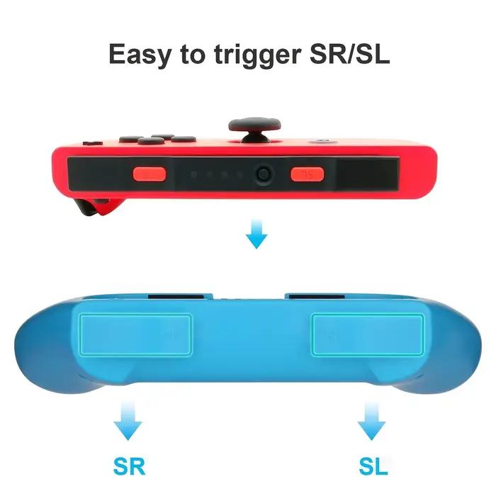 Commutateurs 2 pièces pour Nintendo Joy-Con Grip Accessoires de jeu pour une prise en main confortable et une personnalisation de l'apparence
