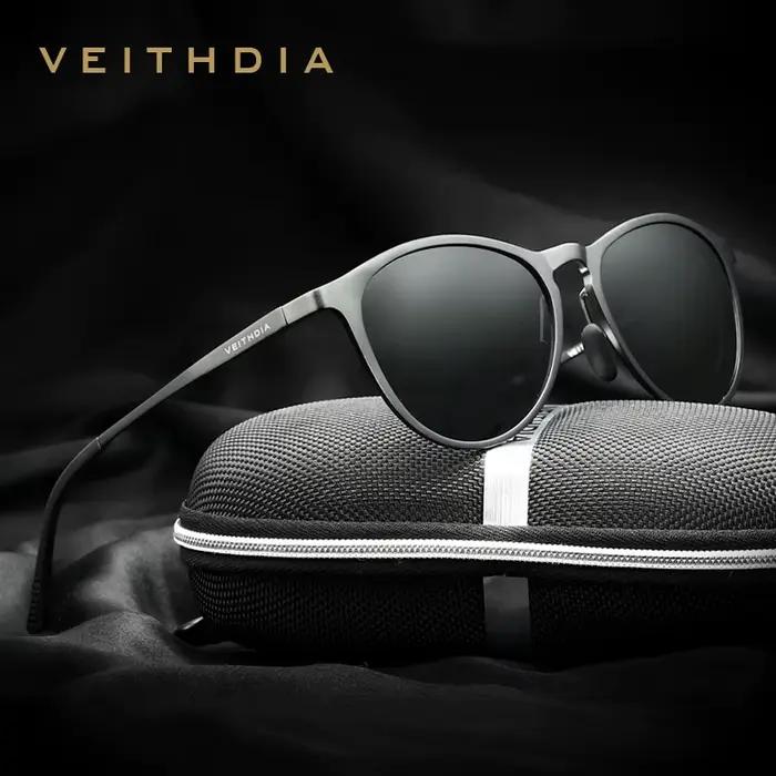 VEITHDIA-Lunettes de soleil rétro en aluminium magnésium pour hommes femmes, lunettes de soleil de c