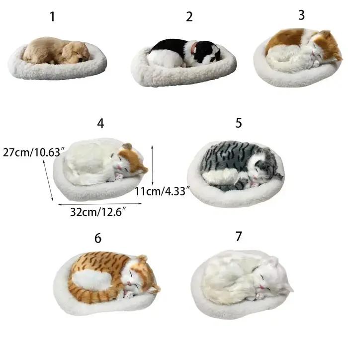 Chien en peluche respirant noir et blanc pour adultes et enfants