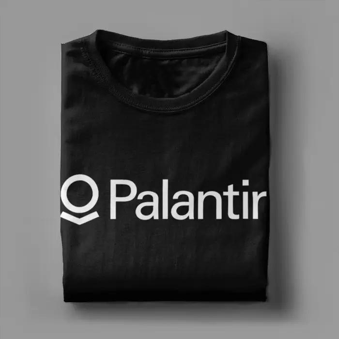 T-Shirt Palantir Logo en Coton Fin pour Hommes, Décontracté, Polyvalent, Idéal pour les Occasions Spéciales et la Vie Quotidienne