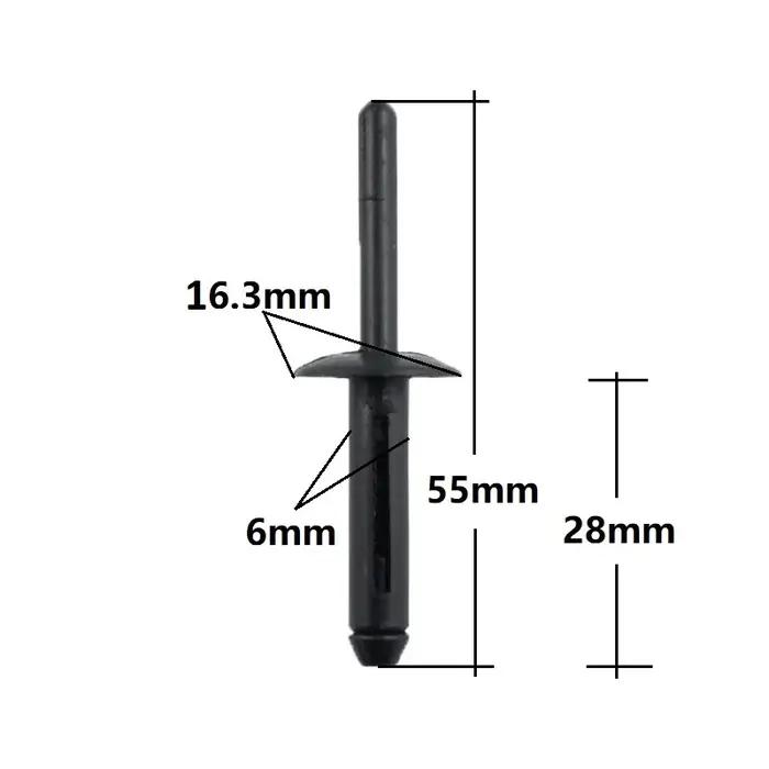 Rivets aveugles d'expansion en plastique pour arc de roue de voiture, 50 pièces, Clip de pare-chocs,