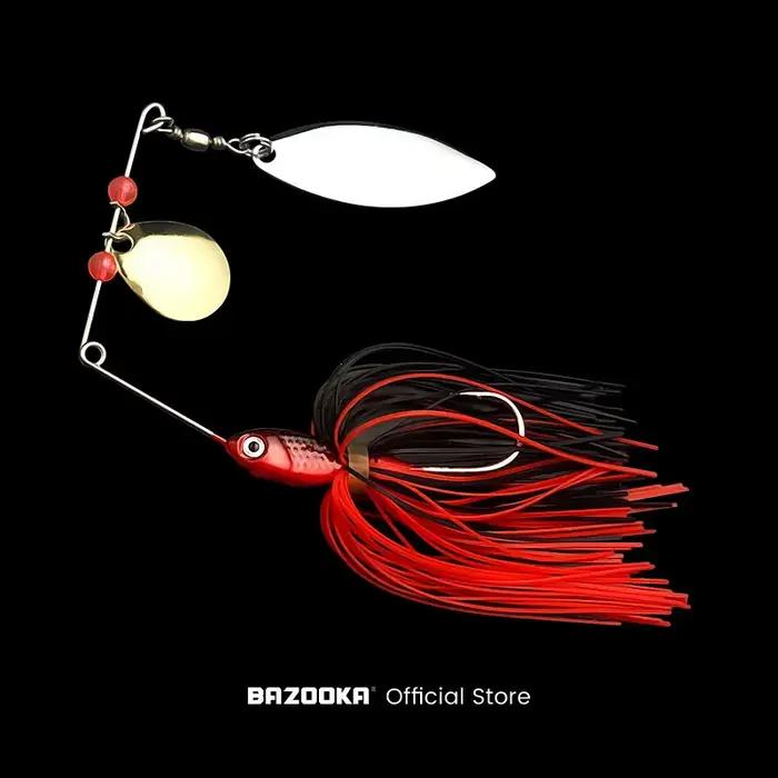 Leurre de Pêche Bazooka Spinnerbait 9 Couleurs 3D Fish Eyes Appât en Fil de Fer Hameçons Acier à Usage Multiple