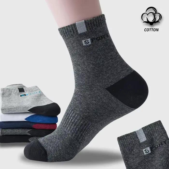 Chaussette en coton pour hommes Sport respirant doux lettre mode baskets haute élastique moyen Tube bas serviette Sox été course