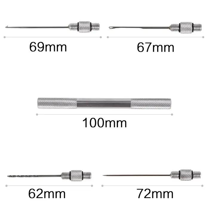 FLYSAND 5 en 1 carpe pêche gréement appât aiguille Kit ensemble d'outils appât Boilie perceuse Strin
