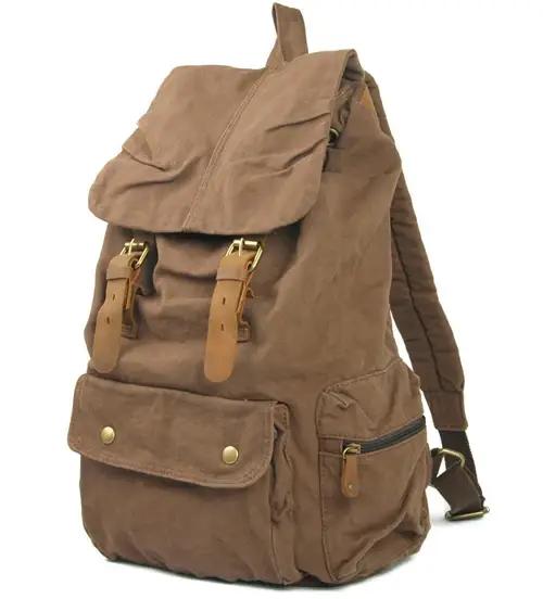 Sac à dos militaire en cuir vintage pour hommes et femmes