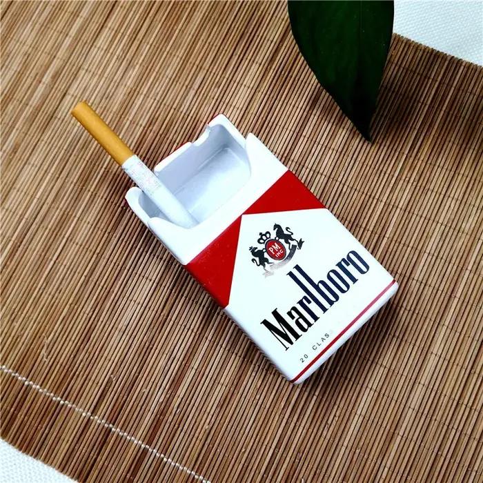Cendrier en céramique Marlboro, cendrier portable pour usage domestique, accessoires pour fumeurs, décorations pour la maison, cadeaux pour hommes