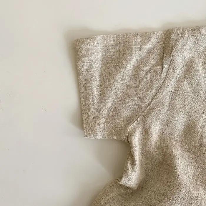 Ensemble Chemise et Short en Lin pour Bébé Garçon et Fille de 1 à 7 Ans