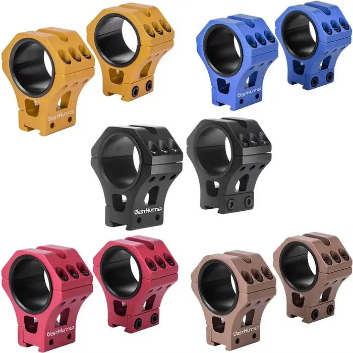 WESTHUNTER WH211 Supports à queue d'aronde à profil haut 34mm 30mm 25.4mm Anneaux de lunette de visée pour fusil 11mm Rail Entièrement usiné CNC Accessoires de chasse