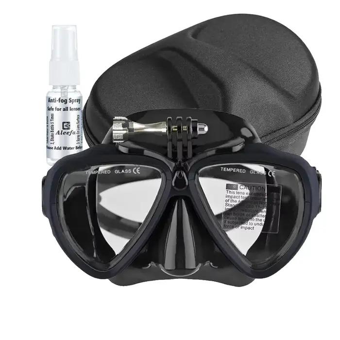 Masque de plongée sous-marine premium pour adulte, avec support de caméra, anti-buée, verre trempé,