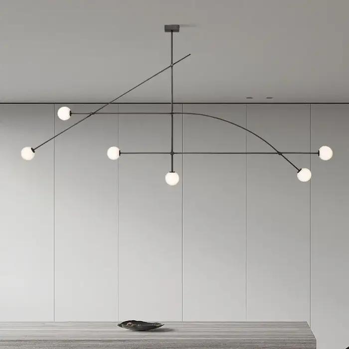 Plafonnier Suspendu Noir au Design Moderne, Luminaire Décoratif d'Nik, Idéal pour un Salon, une Cham