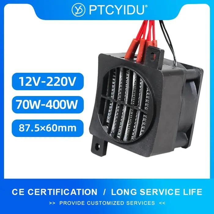 Chauffage PTC 70W ~ 400W 12V ~ 220V, chauffage à température constante en céramique avec ventilateur