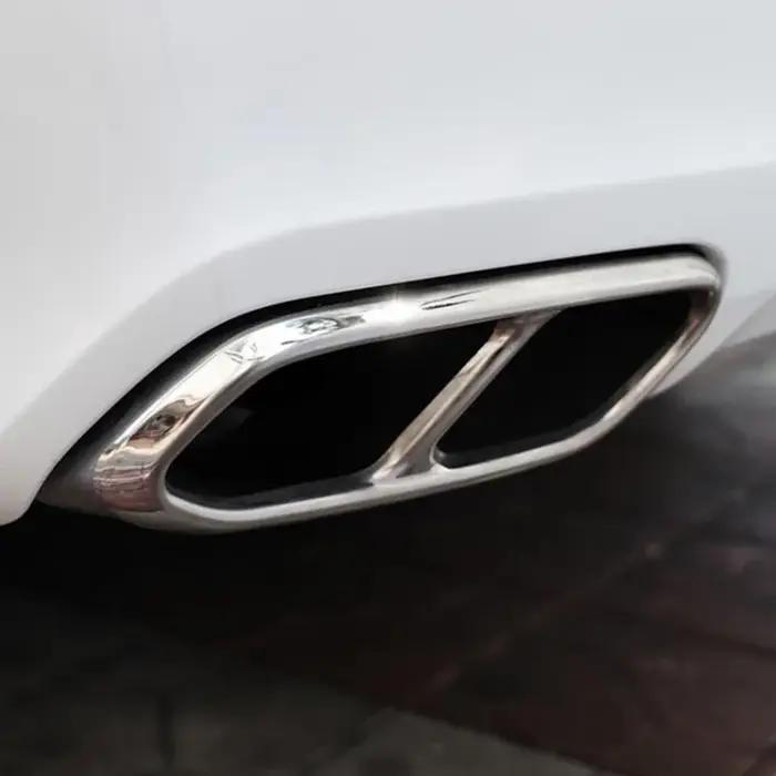 Couvercle de sortie de tuyau d'échappement de silencieux arrière de voiture en acier inoxydable, cou