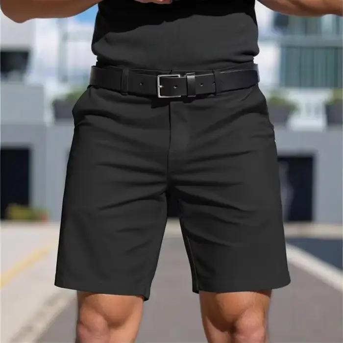 Pantalons courts décontractés pour hommes, couleur unie, Sport d'été, vêtements pour hommes à cinq points, confortables, respirants, coupe ample