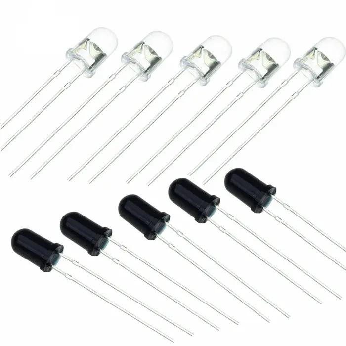 Diodes émetteur et récepteur infrarouge, 5mm, 3mm, 940nm, 10/50/100 paires, 30l'autorisation