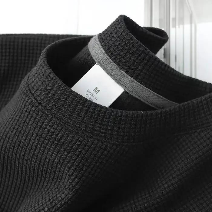 T-shirt gaufré à manches courtes pour hommes et femmes, haut d'été japonais à col rond et demi-manch