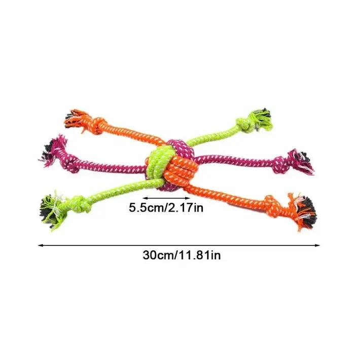 Jouet interactif durable résistant aux morsures pour chiens - Corde à mâcher avec franges vertes et