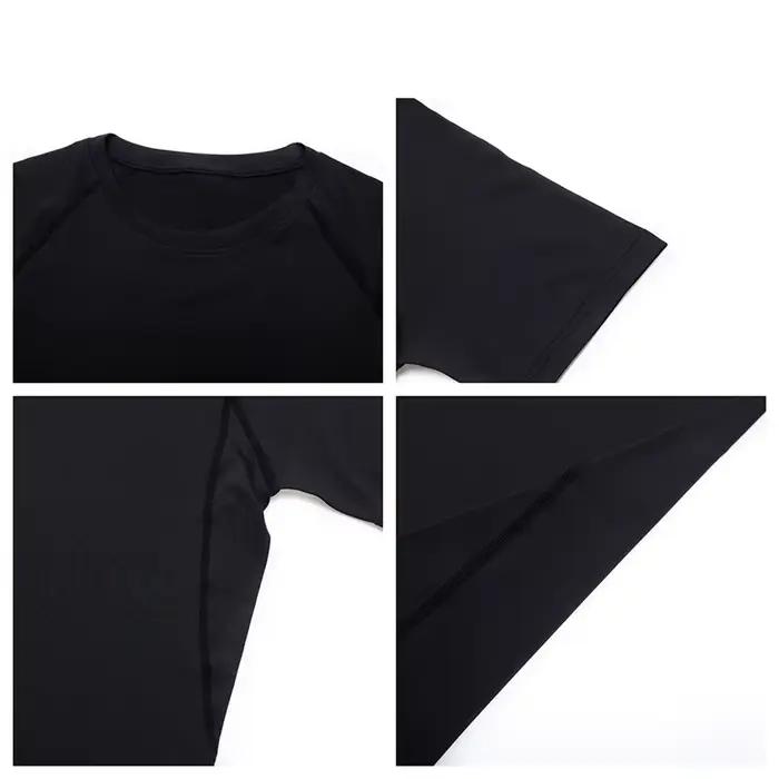 Hommes Compression course t-shirt Fitness serré à manches courtes