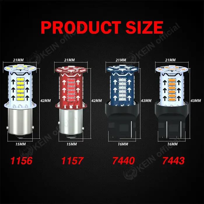 KEIN – feu Stop Flash 1157 ampoule Led stroboscopique P21W P21/5W 1156 BA15S BAY15D T20 7440 7443, f