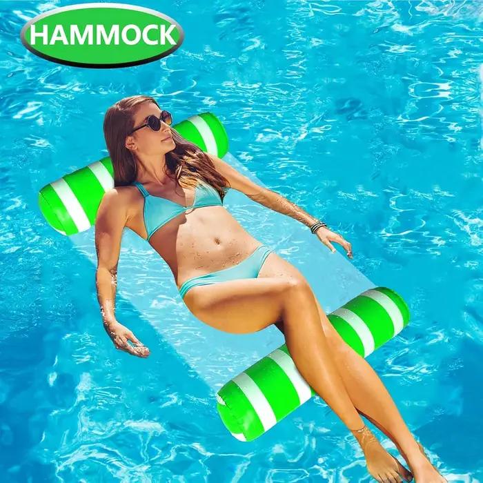 Matelas gonflables flottants à Air pour natation d'été, hamac à rayures, chaises longues, jouets de