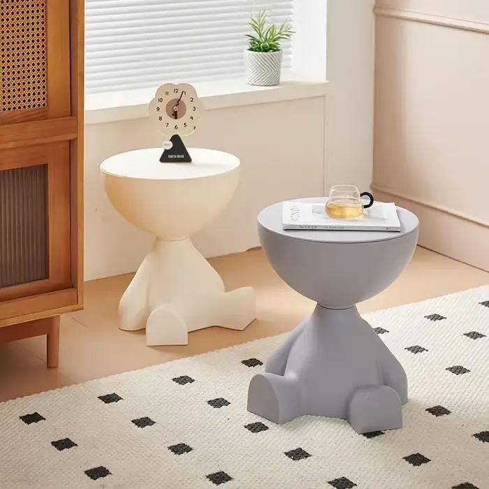 Table de chevet multifonctionnelle en plastique en forme d'ours, facile à assembler, adaptée au rang