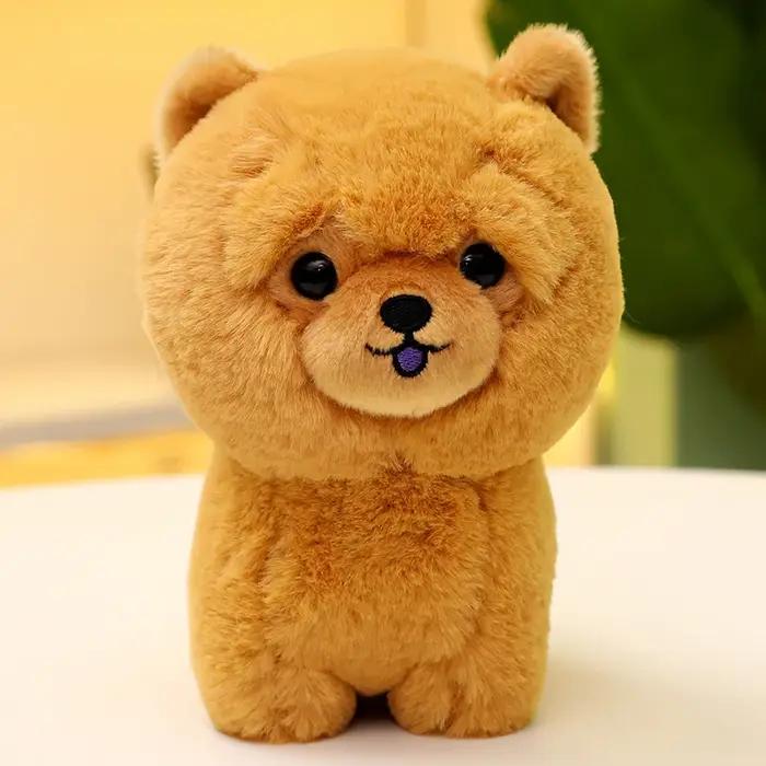 Jouets en peluche pour animaux de compagnie, chiot, réaliste, Husky Chow Chow Bichon, loup, poupée d