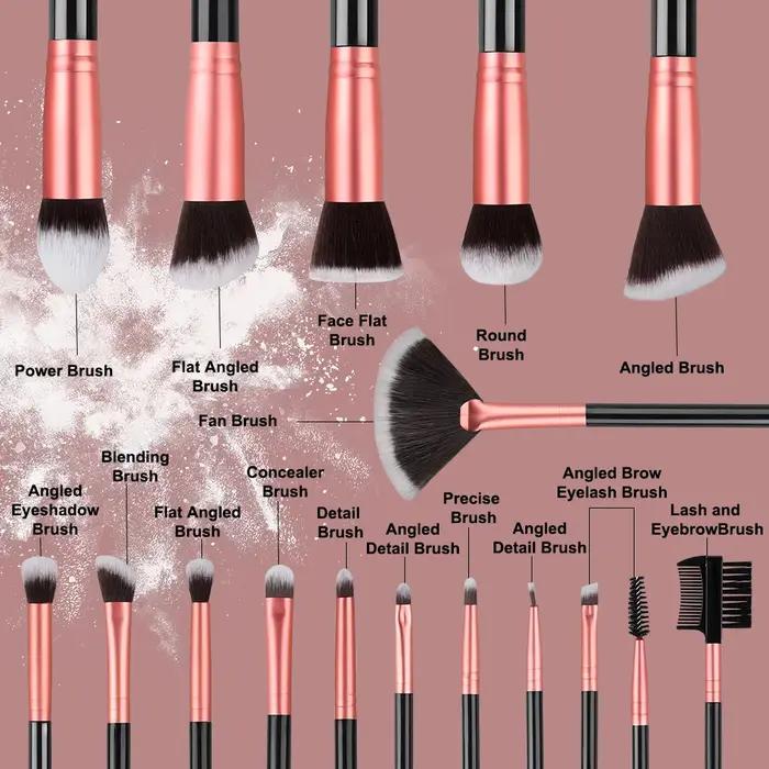 Ensemble professionnel de pinceaux de maquillage 14/16 pièces, doux et moelleux, pour fard à paupièr