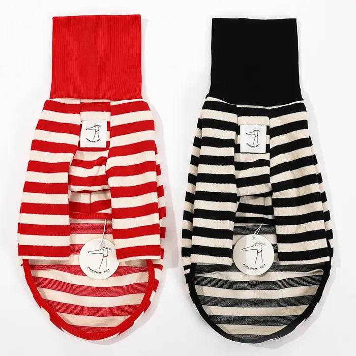 Vêtements pour Animaux de Compagnie à Rayures Noires et Blanches Nouveaux Vêtements de Printemps et d'Été pour Chiens Chemise pour Couple Chat Chien Chiot Occasions Spéciales