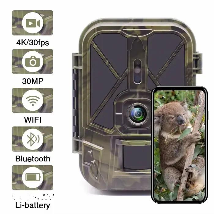 Caméra de chasse 4K avec diffusion en direct et vision nocturne pour observation de la faune en plein air et partage social