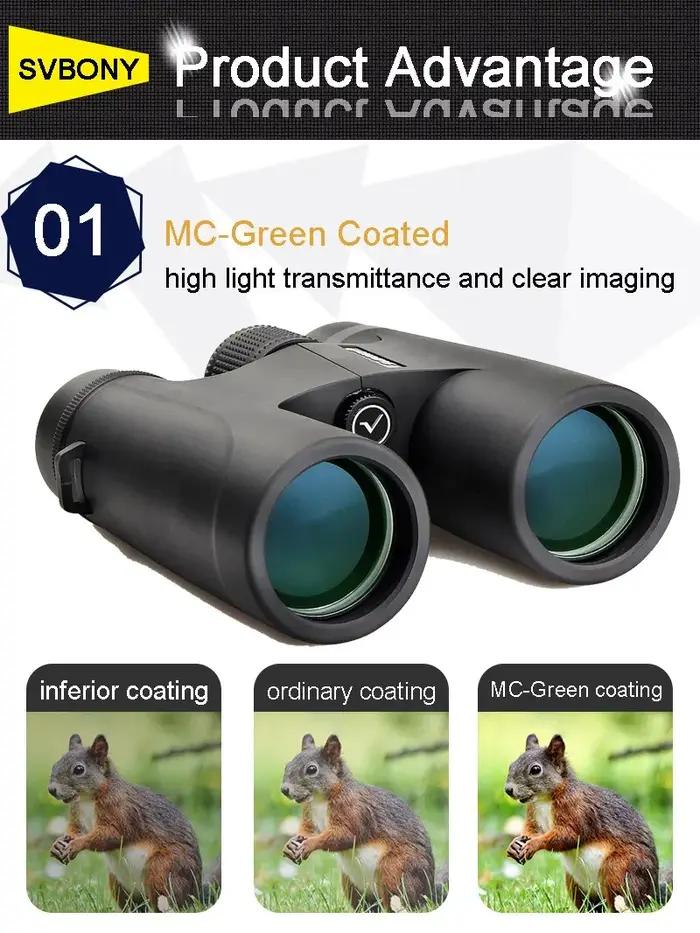 Jumelles SVBONY F9333A/F9333B 10x42/8x32 professionnelles - Télescope longue portée équipement camping survie