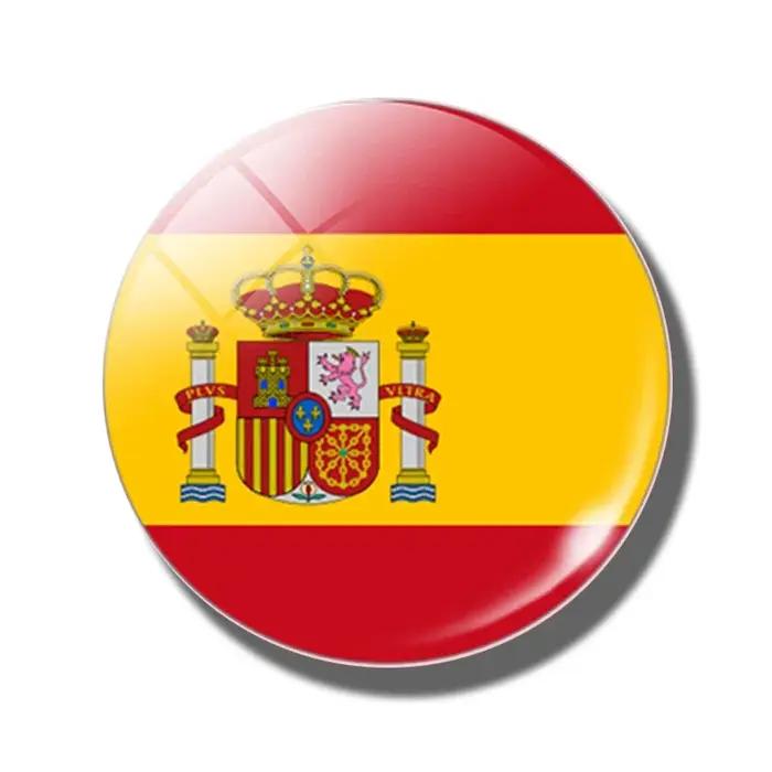 Drapeau National d'Espagne 30MM aimants pour réfrigérateur Europe du Sud Portugal Italie Bulgarie Ma