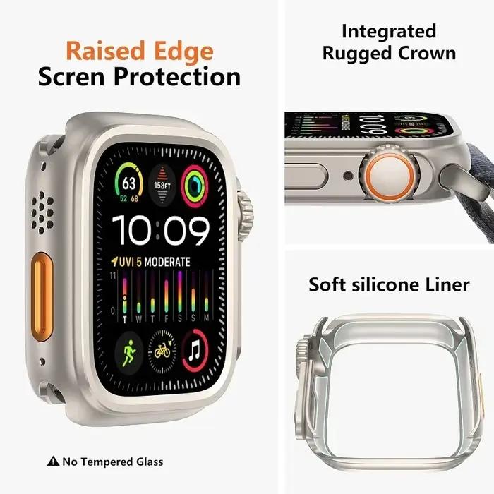Cadre bumper métal pour Apple Watch 46mm 45mm 44mm - Protection coque iWatch série 10 9 8 7 6 5 SE Ultra 2