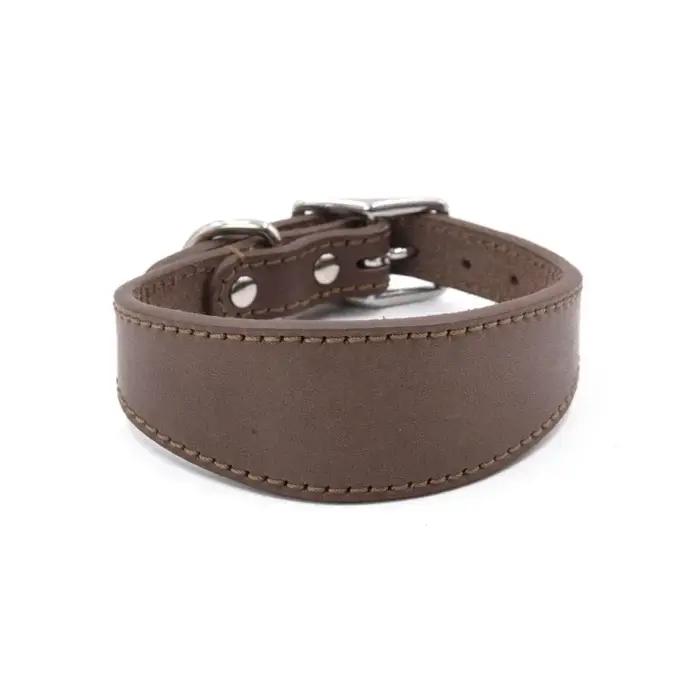 Collier large rembourré en cuir véritable pour chien confortable et élégant toutes les saisons pour chiens de grand gabarit chiots lévriers italiens