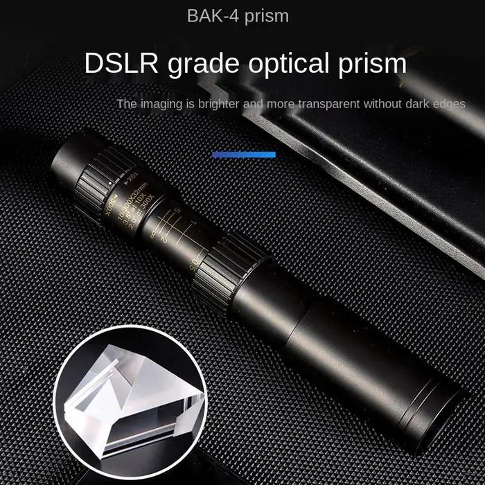 Télescope monoculaire 10-300x40 HD portable support smartphone pour camping chasse ornithologie