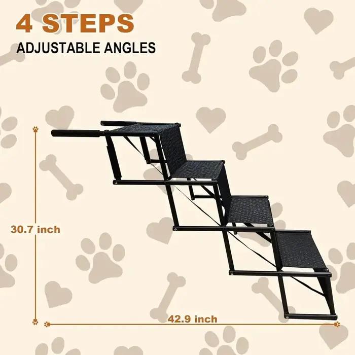 Rampe pour chien pour marches pour animaux de compagnie avec échelle portable légère et durable pour un accès facile