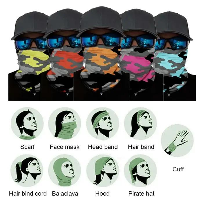 Sport de plein air Camouflage sans couture cyclisme Bandana cache-cou bandeau pêche randonnée cagoul