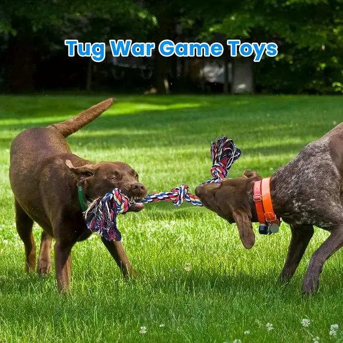 Jouets à nœud en lin pour chiens indestructibles et durables pour chiens moyens et grands occasions de jeu social et cadeaux festifs