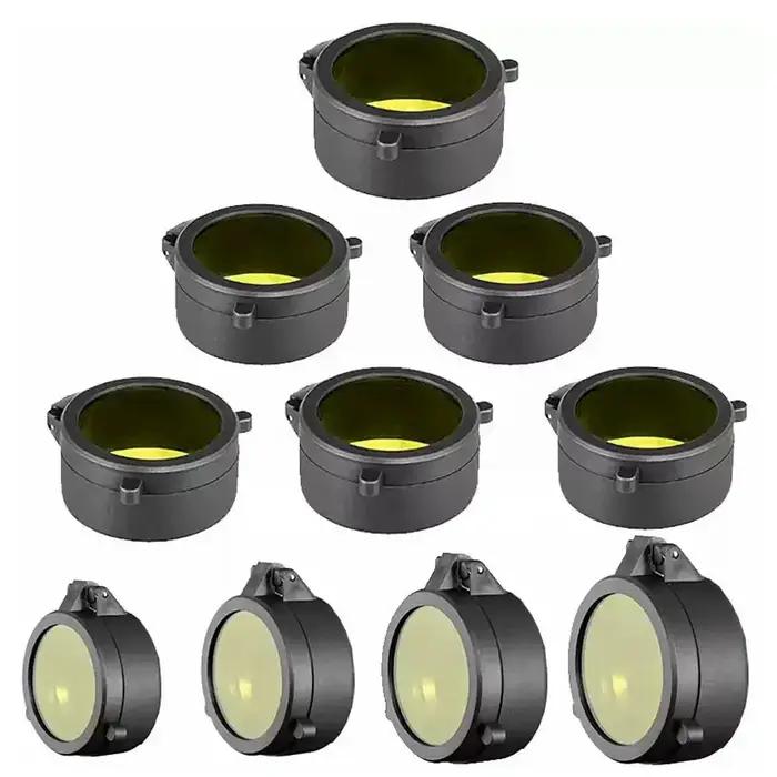 Couvercle d'objectif de portée de visée de fusil, rabat à ressort, ouverture rapide, couvercle anti-poussière, capuchon de protection pour calibres 30-69mm, accessoires pour télescopes