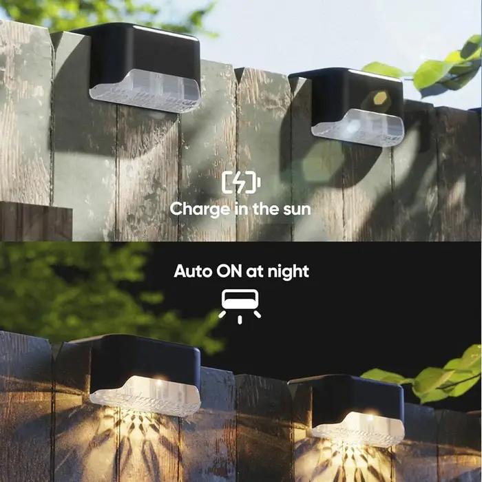Blanc chaud LED solaire étape lampe chemin escalier extérieur jardin lumières étanche balcon lumière
