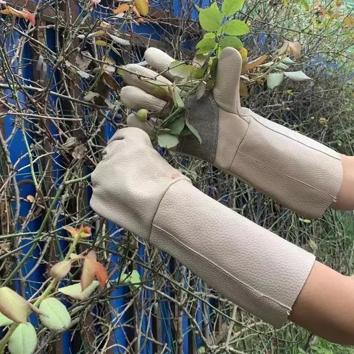 Gants professionnels cuir vachette jardinage et pêche : imperméables et résistants aux perforations