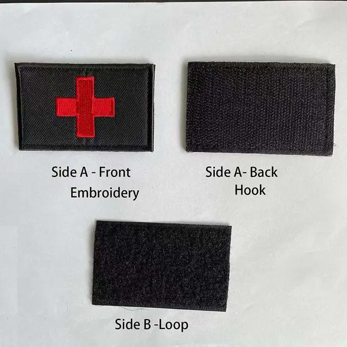 Badges brodés avec appliques de croix rouge, Patch tactique à crochet et boucle, première aide MED Medic Rescue militaire sur sac à dos, brassard