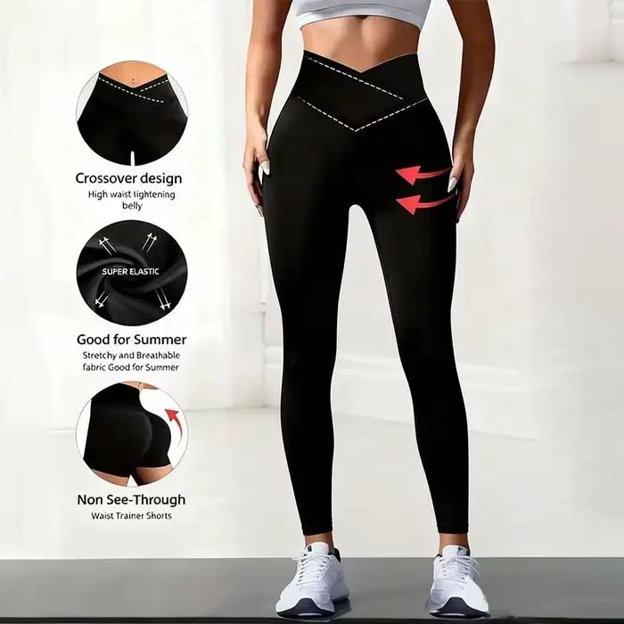 Pantalon de sport taille croisée sur le devant