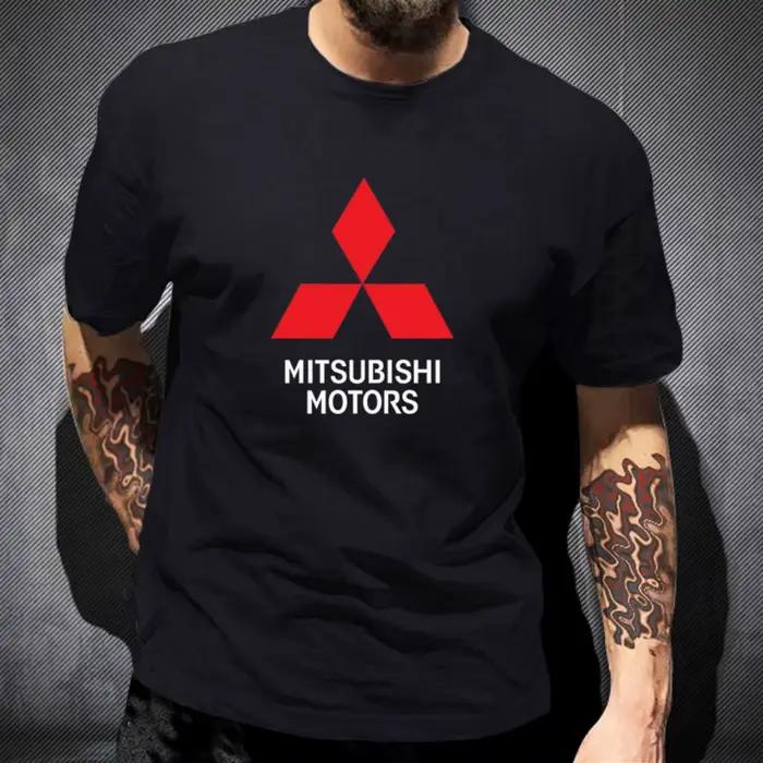 T-shirt imprimé avec le logo Mitsubishi Motors, haut tendance à manches courtes en 100% pur coton po