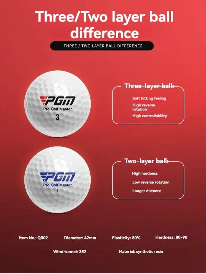 Balles de golf officielles de qualité supérieure à 3 couches PGM, entraînement de performance de compétition pour les tirs droits à distance, conception de golf pour le sport